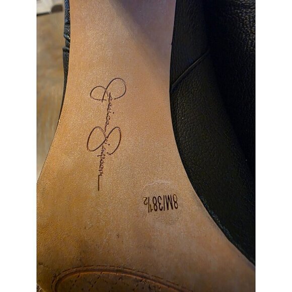 Jessica Simpson Brynne Booties size 8.5 JESSICA SIMPSON "BRYNNE" BLACK LEATHER B - Picture 12 of 16